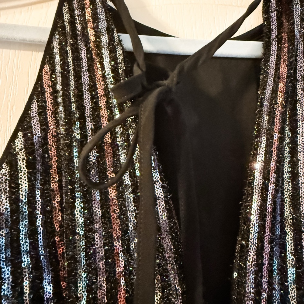 Maeve Black and Silver Striped Jumpsuit - Picture 2 of 4
